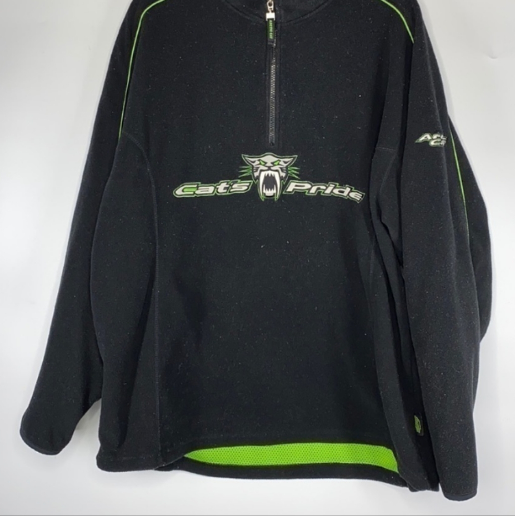 Vintage Arctic Cat Black Fleece 1/4 Zip Sweatshirt Xl
